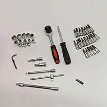 A Professional Automotive Repair Toolbox With 46 Pieces: Portable, And Easy-To-Use Ratchet Wrench Set - Suitable For Automotive, Marine, Motorcycle Repairs, Home Industrial Maintenance - Includes Carrying Case. - A - View 9