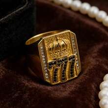 Lucky Ring 777 Men's, 18K Gold Plated Stainless Steel - Luxury Style - 5 - 查看 4