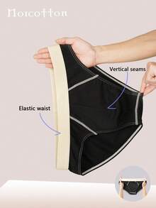 Norcotton 2pcs Men's Solid Color Basic Cotton Knit Briefs With Contrast Waistband - Multicolor - View 3