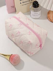 1Pc/Set Bowknot Print Makeup Bags Travel Makeup Bag Lipstick Bag Tampon Bag Wallet Purse Pink Cosmetic Bag Make Up Bag Makeup Bag Set Makeup Case Skincare Bag Toiletry Bag Makeup Organizer Packing Cubes Zippered Multi-Functional Storage For Cosmetics,Skin Care,Hand Cream,Sanitary Napkin,Coin,Keys,Small Items Travel Essentials Cruise Essentials Dorm Essentials,Wedding Bridesmaid Gift,Mom Gift,Birthday Gift,Gift For Friends And Teachers - Pink - View 4