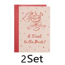 恭喜新娘派对贺卡，趣味单身派对婚礼贺卡，配有可爱新娘插图，庆祝香槟酒杯派对订婚祝贺，时尚女性设计，尺寸 4.7x6.7 英寸，附信封 - 查看 8