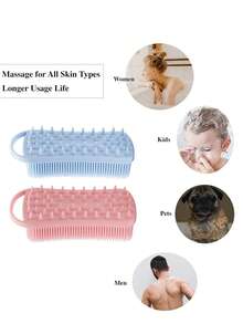 Solid Color Silicone Bath Brush, Suitable For Bathroom Skin Cleansing - Multicolor - View 5