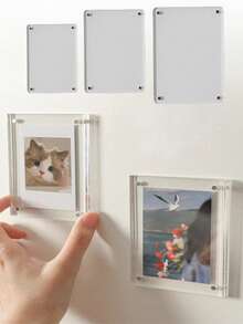 Khung ảnh mini acrylic từ tính, giá đỡ ảnh trong suốt cho ảnh 3 inch và ảnh thẻ Kpop, khung ảnh treo tường tự làm và trang trí nam châm tủ lạnh, giá trưng bày không cần khoan cho nhà và văn phòng. - Nhiều màu - Xem 2