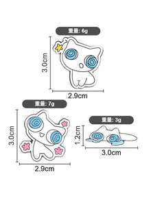 QIHOO 1 Ghim cài áo hình mèo hoạt hình dễ thương mắt xoắn ốc, hình mèo con trắng Kawaii, huy hiệu tự chăm sóc bản thân bằng kim loại, ghim cài áo thời trang, ghim cài ba lô, quần áo, trang sức, túi xách, quà tặng tốt nghiệp không thể thiếu. - Nhiều màu - Xem 5