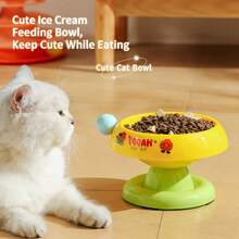 Tazón de gato antideslizante de color dopamina, tazón de comida de gato con soporte elevado, diseño anti-arañazos en la barbilla - 500ml - Ver 2