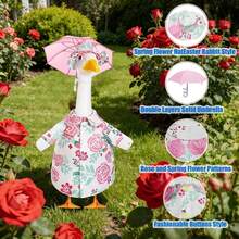 23-Inch Porch Goose Rain Coat, Spring/Summer Porch Goose Apparel, 23-Inch Large Goose Sculpture Dedicated Rain Coat, Outdoor Patio Garden Lawn Decor Goose Outfit - A - View 3