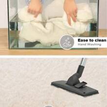 Thảm lông giả cao cấp, mềm mại, bông xốp, thích hợp cho phòng ngủ, phòng khách, thảm lông dày, mùa thu/đông. - Màu Hồng Tươi - Xem 6