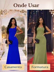 Women's Long Knit Dress With Elastane, Solid Colors, Strappy, Fashionable, Ideal For Weddings, Bridesmaids, Flower Girls, Graduations, Birthdays, Events, Elegant - 紅木色 - 查看 6