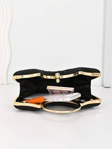 1 chiếc ví cầm tay mini hình vỏ sò bằng satin dành cho nữ, kiểu dáng thanh lịch, có dây đeo xích, thích hợp cho tiệc cưới hoặc các sự kiện khác. - Nhiều màu - Xem 9