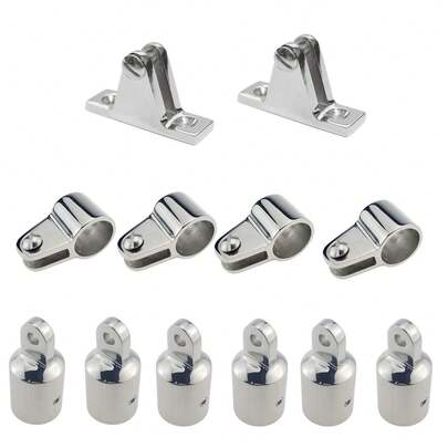 Bimini Top Hardware 12PCS Boat Fittings Fit 7/8" Stainless Parts For Canopy