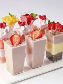 5/20/50 Stück Dessertbecher, Mousse-Becher, Tiramisu-Becher, Pudding-Becher und Käsekuchen-Plastikbecher - geeignet für Geburtstag, Party, Hochzeit, Vatertag, Muttertag, Schulanfang, Abschluss und andere Feiertagsdekorationen - transparent - Übersicht 2