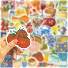 54PCS Mediterranean Tomato Stickers Kawaii Laptop Aesthetic Graffiti Room Skateboard Scrapbooking Phone PVC Sticker - 1 Set - View 3