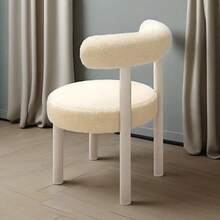 Soft Makeup Vanity Chair W/ Backrest Cozy Makeup Stool For Bedroom Home Decor A - 白色 - 查看 6
