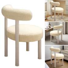 Soft Makeup Vanity Chair W/ Backrest Cozy Makeup Stool For Bedroom Home Decor A - 白色 - 查看 8