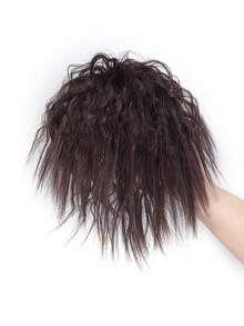 合成爪夹卷曲凌乱假发接发，短马尾蓬松接发，女士日常及派对佩戴，耐高温纤维材质。 - 彩色 - 查看 8
