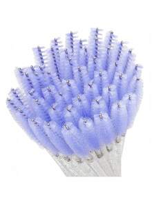 300支一次性睫毛膏刷头螺旋刷水晶眉刷睫毛嫁接器化妆套装。（白色-浅紫色） - 彩色 - 查看 2