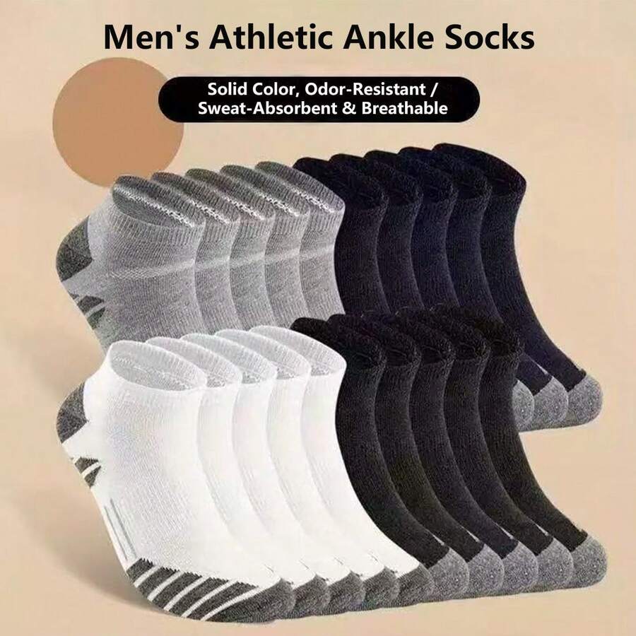 5 đôi tất thể thao nam mùa hè màu đen, trắng và xám, đế dày bằng vải bông mềm mại, thoáng khí, thấm hút mồ hôi và chống trơn trượt.