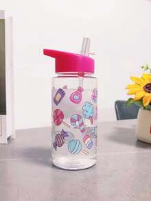 1pc 500ml Children's Water Bottle, Student Water Cup, Cute Gift For Girls And Boys, Best Present, Straw Cup, Suitable For Outdoor, School, Campus, Sports, Back To School, Graduation Season, Portable Cup - Multicolor - View 7