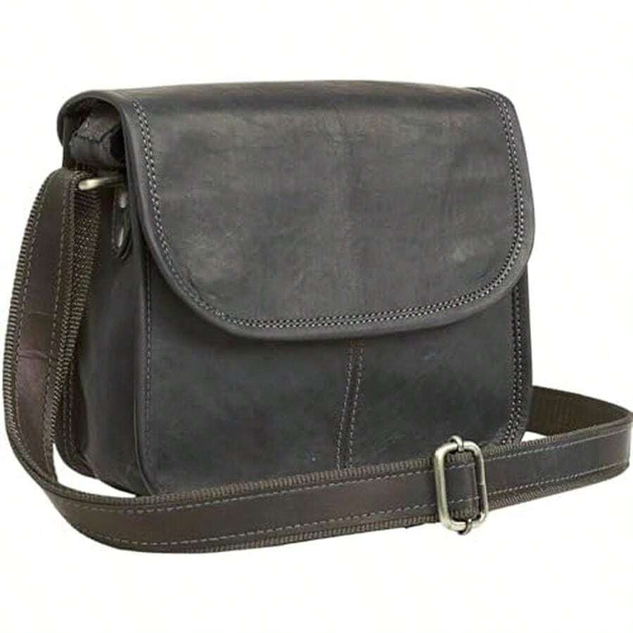 Small Brown Leather Crossbody Purse For Women Vintage Boho Saddle Bag, Cute Western Satchel Handbag & Lightweight Mini Purse | Premium Full Grain, Compact 10" Size, Adjustable Strap, Lightweight Feel, Secure Storage - 黑色的 - 查看 1