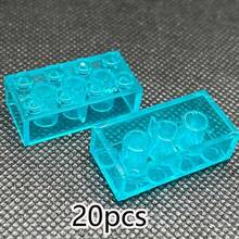 20PCS 2x4 Dots Transparent Clear Bricks - 3001 Compatible Small Particle Building Block Parts For Kids DIY House Waterfall - Multicolor - View 14