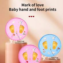 1pc Newborn Hand & Foot Print Clay Craft, DIY Baby Handprint & Footprint Memorial Gift For 100 Days, First Birthday - Multicolor - View 2