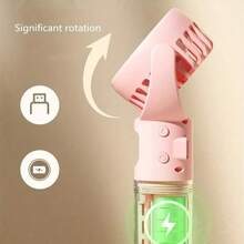 1pc Portable Handheld Mist Fan, Adjustable Speed, USB Rechargeable, Compact & Convenient For Desk Or Travel - Multicolor - View 4