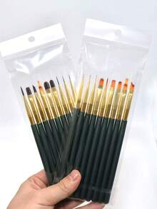 專業美甲刷組，線條繪圖漸層上色刷，適用於美甲沙龍與DIY，UV膠壓克力美甲設計工具 (1支或9支裝) - 彩色 - 查看 5