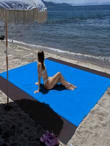 1pc Durable Polyester Beach Blanket - Lightweight Picnic Mat, Suitable For Camping, Travel, Beach, Hiking And Picnics - A - View 6