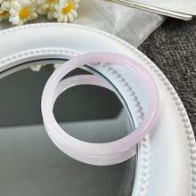 Violet White Moonlight Bracelet For Women, Ice-Clear Cat's Eye Chalcedony Bangle, High-Grade Elegant Bracelet - 芋泥波波 - 查看 9