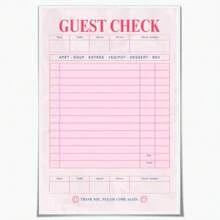 Pink Blank Guest Check Poster  Retro Art Print Vintage Style Wall Art Aesthetic Preppy Art Canvas Posters For College Dorm Apartment Decor 8x12inch Unframed - 樣式1 無框 - 查看 1