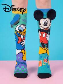 Disney 1雙迪士尼可愛3D兒童膝上襪，時尚童款高筒襪，適合派對、高級禮物、開學季，趣味時尚卡通3D小腿襪，適合小粉絲 - 彩色 - 查看 8