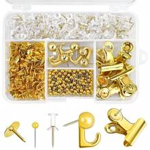 Pcs Gold Push Pins Set 5 Styles Decorative Thumb Tacks Assorted Push Pins For Bulletin Board, Cork Board - Gold - View 1