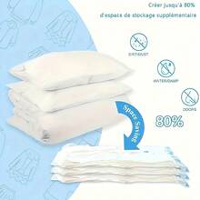 8pcs/Set (60cm*40cm) Large Vacuum Storage Bags With Manual Air Pump, Clothes Vacuum Compression Bags, Suitcase Vacuum Compression Bags With Pump, Suitable For Clothes, Pillows, Quilts, Blankets, Bedding Vacuum Storage - View 5