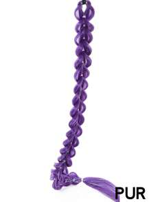 28-Inch Purple Synthetic Fiber Braid Wig, Convenient Clip-On Ponytail Hair Extension, Suitable For Cosplay, Halloween Costumes - Multicolor - View 13