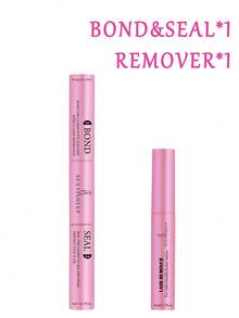 1pc 2-In-1 Long-Lasting Lash Glue Set, 5ml Bonding Agent & 5ml Shaping Agent, 5ml Makeup Remover, Strong & Durable Lash Cluster Adhesive, Suitable For DIY False Lash Extension - Red Violet - View 4