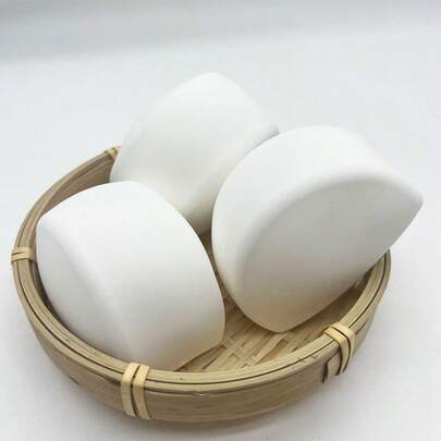 Stress Relief Bun Squeeze Toy, Food Toy Fidget Ball, Pressure Relief Toy For Teenagers, White Bun Simulation Knife Cut Bun Squeeze Toy, Toy - Gift - Birthday Gift - Holiday Gift - Gift