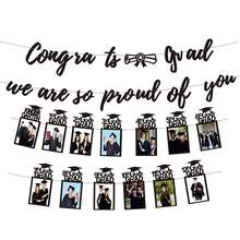 4pcs/Set Graduation Photo Frame Decoration Set, Paper Pull Flag Banners Wall Decor, Graduation Party Supplies, Suitable For Graduation Celebration Venue, Classroom Atmosphere Decoration, Display Graduate Campus Life Photos, Party Supplies - Multicolor - View 12