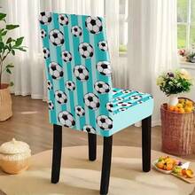 1/4/5/6/7/36pcs 2026 World Cup, Football Pattern Print Chair Covers/Seat Cushion Set, Suitable For Indoor Home, Restaurant, Hotel, Ideal Choice For Modern Daily Decor. Tablecloth Fits Square Dining Table, Elastic Chair Covers Are Washable. - Multicolor - View 6