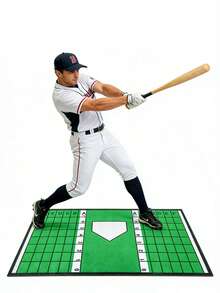 RibasuBB Portable Baseball/Softball Batting Mat, 3*1.5m, With Home Plate Marker, 5mm EVA Backing, Durable PP Artificial Turf, For Indoor/Outdoor Batting Practice - Multicolor - View 6