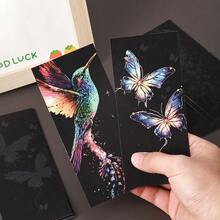 Bộ tranh cào nghệ thuật kèm dụng cụ, trang trí nhà cửa sống động, quà tặng lý tưởng cho người yêu thích thủ công, thiệp sinh nhật tự làm, giấy chất lượng cao, quà tặng nghệ thuật | Thiệp trang trí | Giấy cào nhiều màu sắc, dụng cụ mỹ thuật, phụ kiện album thủ công - Nhiều màu - Xem 2