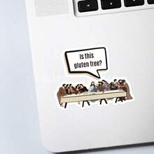3 Inches, 1/2/5 Pcs | Gluten-Free? | "The Last Supper" Vinyl Sticker | Funny Satirical Paper Cutting Stickers, Suitable For Laptops, Cars And Water Bottles | Emotional Expression And Mental Health Awareness Stickers | Great Gift For Teachers And Book Lovers - A - View 7