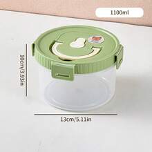 1100ML Round Transparent Plastic Lunch Box, Sealed Leak Proof Bento Box, Portable Fruit Salad Container, Microwave Heated Food Storage Container, Large Capacity Refrigerator Fruit Vegetable Preservation Box, Suitable For Students & Adults To Use At School, Office, Travel, Camping, Picnic, Back To School - Multicolor - View 14