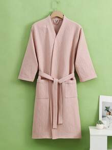 1 Stück Bademantel mit Waffel-Textur, unisex Kimono Bademantel, Frühling Sommer Hotel SPA Bademantel, saugfähig und schnell trocknend, weite Passform, Mehrfarbig, Badezimmer & Heim Accessoires Heim Badezimmer Dekoration Rückkehr zur Schule - Verschiedenfarbig - Übersicht 37