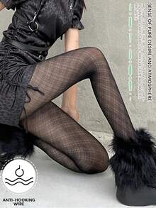 New Spring/Summer Japanese Gyaru Style Fishnet Pantyhose, Women's Anti-Snag Black Tights - Multicolor - View 7