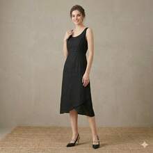 WHDXY Sandal Hak Tinggi Hitam Elegan, Hak Berbentuk Unik untuk Wanita, Sepatu Pumps Tanpa Penutup Belakang dengan Tali Logam dan Ujung Lancip, Cocok untuk Acara Formal, Kantor, dan Perjalanan Sehari-hari - Hitam - View 8