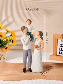 1pc Small Family Theme Resin Figurine Decor Craft, Suitable For Bookshelf, Desk, Living Room And Bedroom, Perfect For Wedding Art Decor, Mother's Day Gift, Birthday Gift, Graduation Gift, Etc. - A Family Of Three - View 15