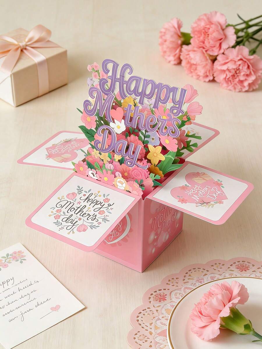 3D Pop-Up Mother's Day Card,Happy Mother's Day Flower Pop-Up Card For Mom,Wife,Grandmother,Any Mother Figure In Your Life