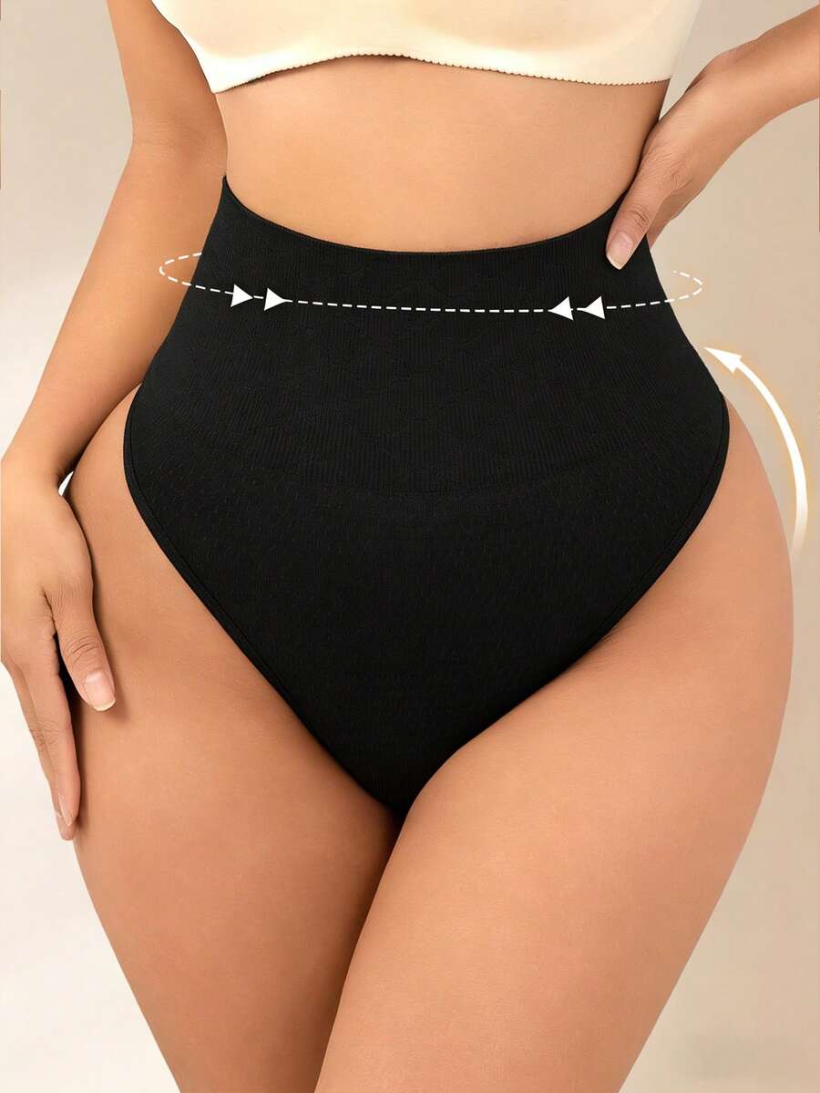 Women's High Waist Shaping Panties Tummy Control Slimming Sheath Color For Women Underwear - 黑色 - 查看 1