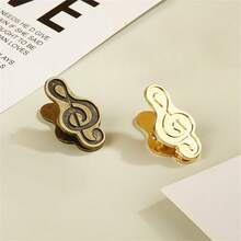 Clips de metal con clave de sol y nota musical vintage, 4 estilos de clips de papel dorados y bronce retro, artículos de papelería estéticos para amantes de la música, decoración de oficina y escuela, regalo - Dos carpetas para cuadernos con forma de clave de sol (Qinggu) - Ver 15
