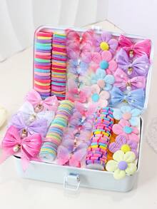 8/162/Pcs/Set Flower & Bow Colorful Hair Accessories Set, Sweet Hair Accessories - Suitable For Girls And Women, Daily Essential - Multicolor - View 2